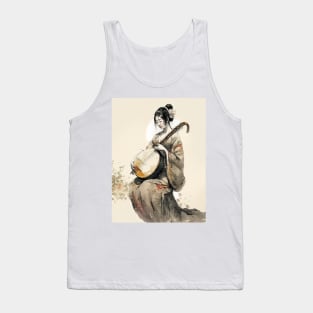 Beautiful Geisha and her Guitar Tank Top